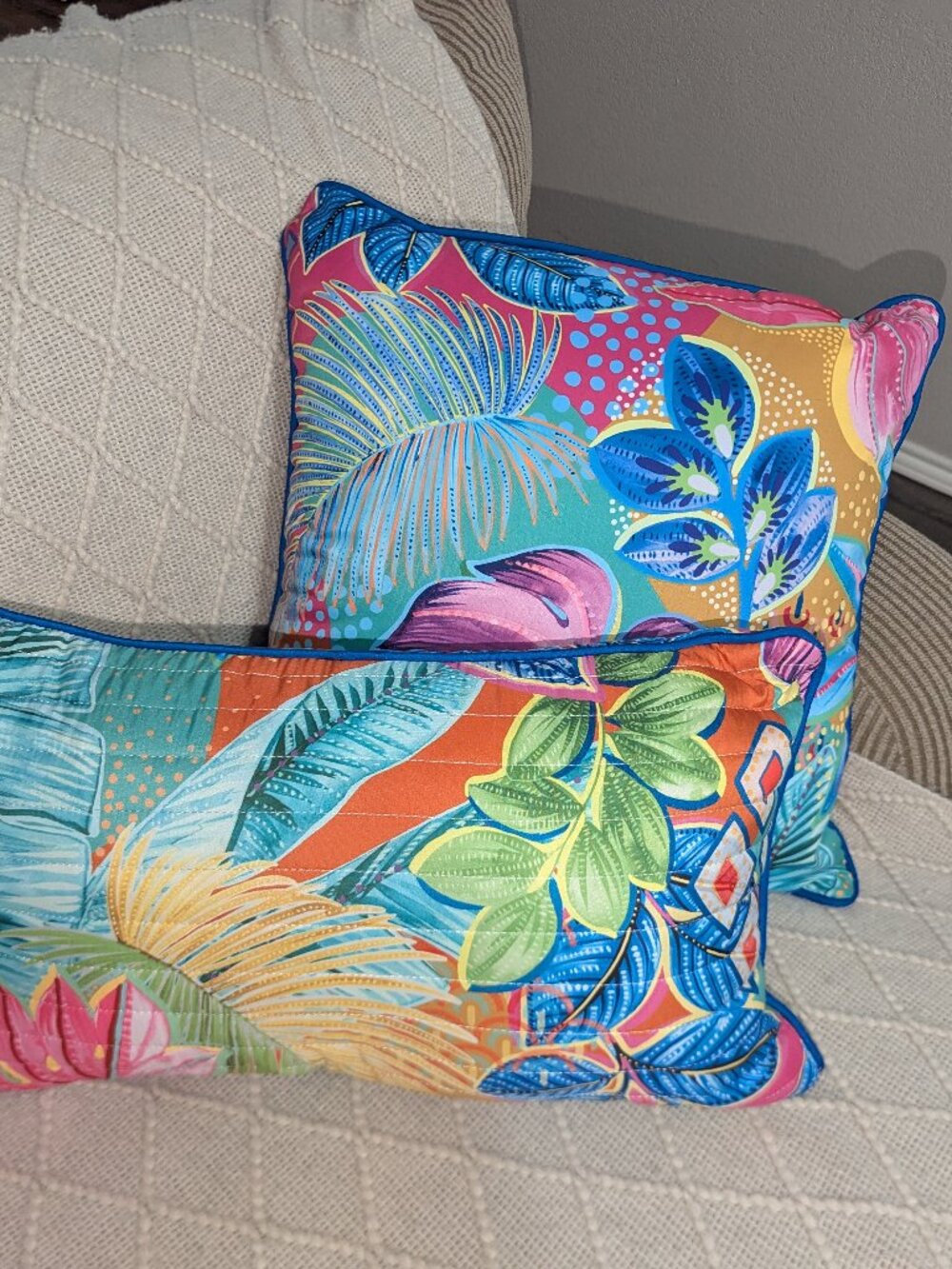 J. Queen New York Hanalei Tropical Decorative Accent Throw Pillows Set of 2